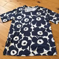 Marimekko Unikko 半袖 Tシャツ ネイビーのサムネイル