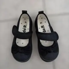 ラメブラック バレエシューズ 15cm