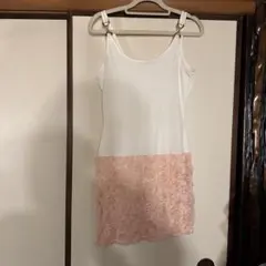 フラワーモチーフ ノースリーブミニワンピース M