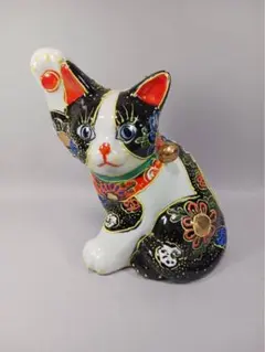 九谷焼 招き猫 右手挙げ 赤 - メルカリ