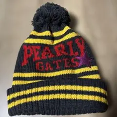 PEARLY GATES ストライプニット帽