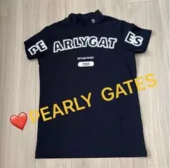 パーリーゲイツレディース 半袖 モックネック ネイビー サイズ2