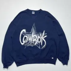 90s ラッセル NFL USA製 スウェット XL 紺 ＊5379