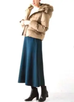 アーバンリサーチ　ダウンジャケット　ラビットファー　美品　グリーンダウン