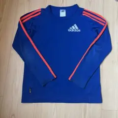 アディダス　150センチ　ブルー　３本ライン　ロンT