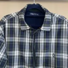 NAUTICA チェック柄 ジップアップ ブルゾン　リバーシブル