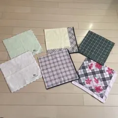 ☆バーバリー☆ハンカチ4枚&タオルハンカチ2枚＝計6枚まとめて☆プチスカーフのサムネイル