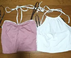 FOREVER 21 ピンク＆ホワイト チューブトップ S 2枚セット