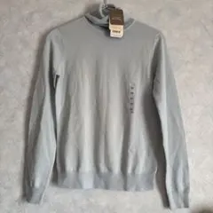 エクストラファインメリノタートルネックセーター M ライトブルー