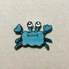 石粉粘土ブローチ 「カニ」