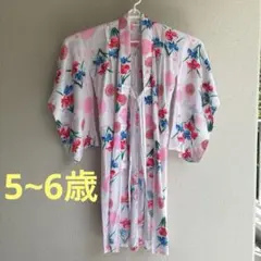 子供浴衣　女の子用　5~6歳 綿リップル生地