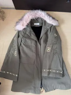 Rady オリーブグリーン モッズコート ファー付き