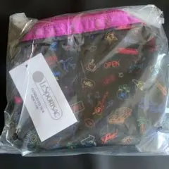 Lesportsac カラフルポーチ 黒/ピンク