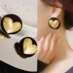 ◆インポートピアス◆ラスト1点要コメント◆ビッグハートベロアボタンピアス