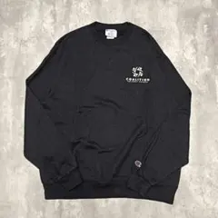 Champion 黒 ブラック ワンポイント スウェット サイズL