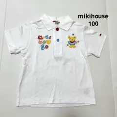 mikihouse ミキハウス ロゴ 刺繍 半袖 ポロシャツ トップス