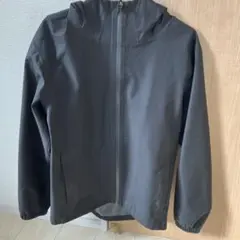 レ*子様 無印良品　撥水フードジャケット　ナイロン　ウインドブレーカー　ブラック