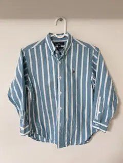Ralph Lauren 青白ストライプ長袖シャツ 130