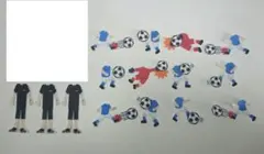 らぶむう様★サッカー★青×白★色紙寄せ書き用ユニフォームシール12枚+コーチ3枚