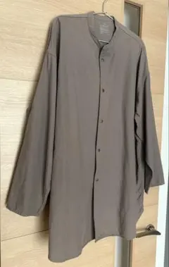 無印良品　洗いざらしオックス　ミドル丈ワイドシャツ　男女兼用　S〜M