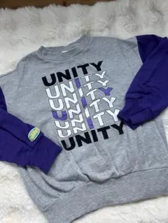 ブリーズ　UNITYプリント トレーナー 140サイズ グレー/パープル