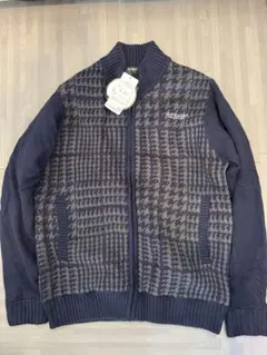DUNLOP ネイビー チェック柄 フリースジャケット