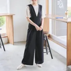 ハイウエストVネックオールインワン/サロペットのサムネイル