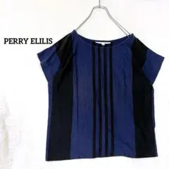 【極美品/90s】レナウン製 ペリーエリス ボートネックカットソー 紺黒