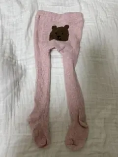 【Baby Gap】　くまさんケーブルニットタイツ　ピンク　12-24m