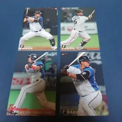 プロ野球チップス 、北海道日本ハムファイターズ  中田翔カード、4枚セット