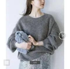 イエナIENA ニット セーター　モヘヤMIXボリュームスリーブPO