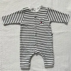 プチバトー　ストライプロンパース　6M 67cm