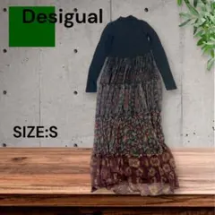 e1722☆Desigual コンビネーションロングワンピースSサイズのサムネイル