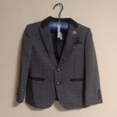 ミチコロンドン✨キッズ 110 グレー チェック ジャケットのみ
