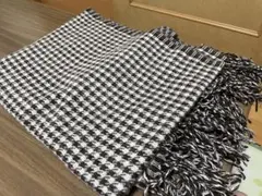 ブラウン千鳥格子柄ストール 約140×65cm