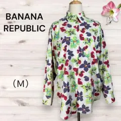 『BANANA REPUBLIC 』（Ｍ）花柄ブラウス 総柄 コットン100%
