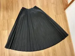 プリーツ ロング スカート チャコールグレー ユニクロ ウエストゴム　S