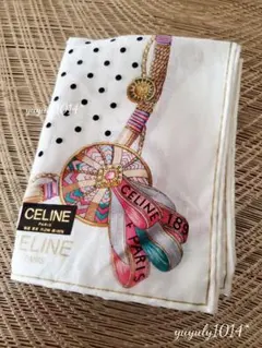 ♡新品 未使用品♡ CELINE ハンカチ セリーヌ ドッド柄 ホワイト