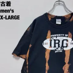 古着 GILDAN Tシャツ IRG ブリーチ加工 ストライプ 斬新 黒 XL