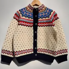 60s ノルウェー製 ハンドニット ノルディックカーディガン