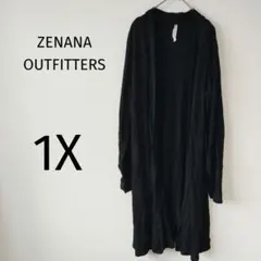 ZENANA OUTFITTERS ブラック ロングカーディガン 1X