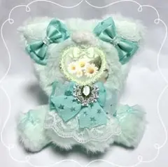 おすわりぬい ぬいぐるみ服 8cm~10cm にじぱぺっと ミントグリーン