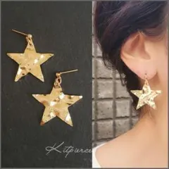 No.276 シンプル ゴールドスターピアス✩.*˚