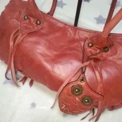 【希少・チャーム付】ANNA SUI アナスイ レザー ハンドバッグ フクロウ