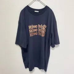 GU ネイビー プリント 半袖Tシャツ Lサイズ