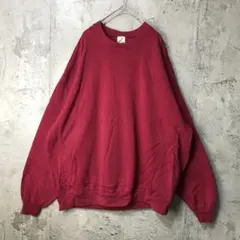 B205古着　トレーナー　スウェット　ピンク　無地　90s Y2K