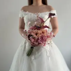 ニュアンスピンクブーケ 韓国風ブーケ 結婚式 前撮り フォト