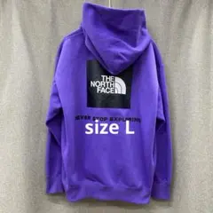 N708♪ ザノースフェイス　バックスクエアロゴフーディ　L 裏起毛