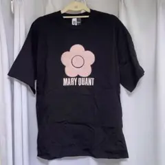 MARY QUANT PUBLUX デイジー ロゴ 刺繍 Tシャツ 黒 マリクワ