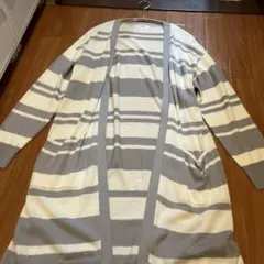 NAVY ストライプ カーディガン Mサイズのサムネイル